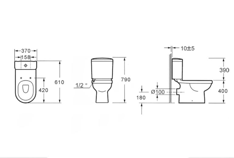 Monoblok Amfipolis Square rimless stenska