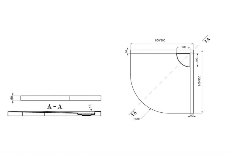 Tuš kad Element 1 80x80