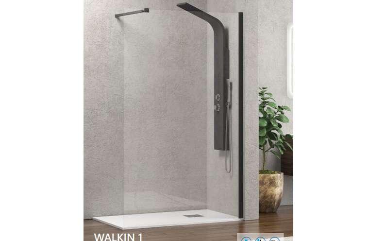 Tuš steklo Walkin 1 Nero 160x200