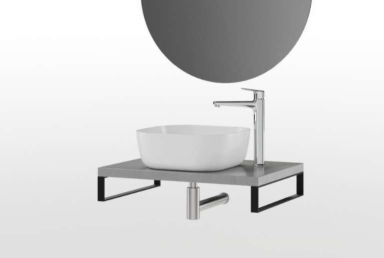 Pult za umivalnik Desk 80 Svetlo Sivi