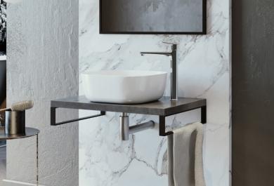 Pult za umivalnik Desk 80 Temno Sivi