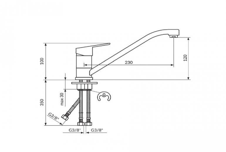 Kuhinjska armatura Smart 3 cevi