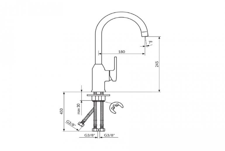 Kuhinjska armatura B2-18 visoka 3 cevi