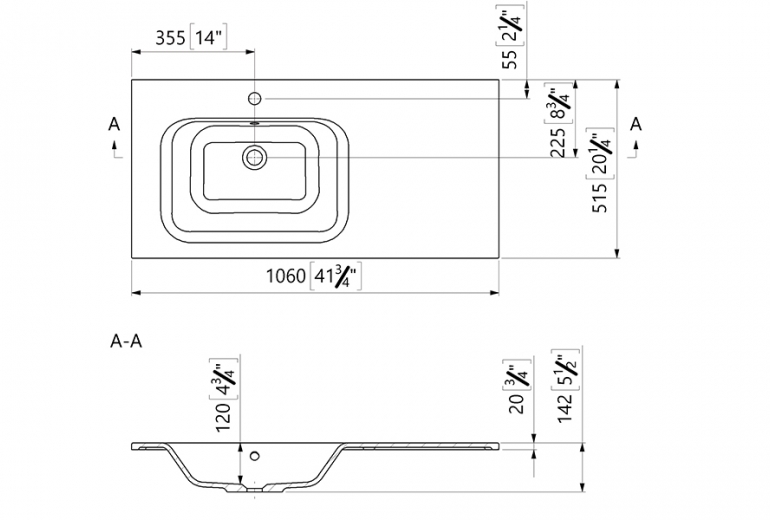 Umivalnik  WB 0521-106 L
