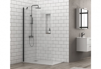 Tuš steklo S28F Alto 70 Nero Clear