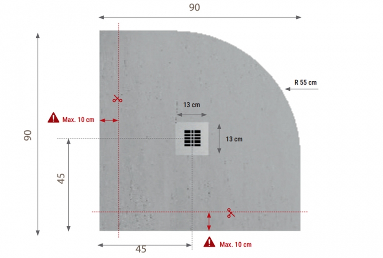 Tuš kad Classic 90 Round Cemento